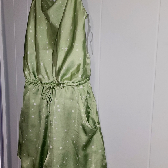 NWT Dolls Kill Mint Green Covered In Stars 🌟 Satin Romper - Picture 13 of 13